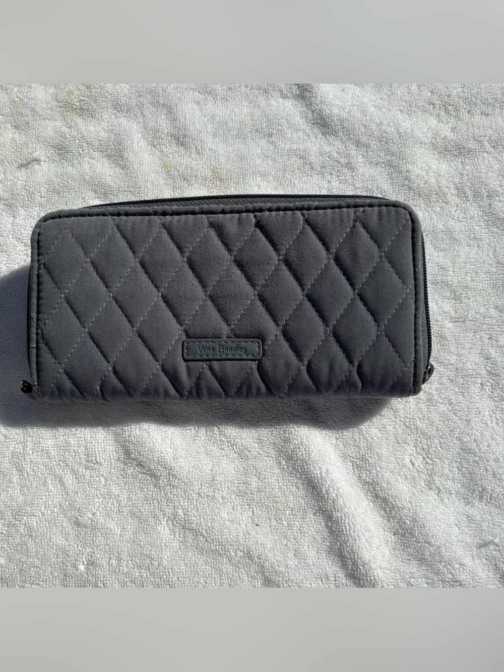 Vera Bradley Black Quilted Zip-Around Wallet